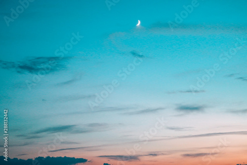moon on a beautiful sunset background