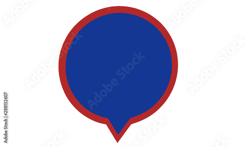 Rounded frame blank for the words or speech of the hero in the comics. Blue color framed by red.