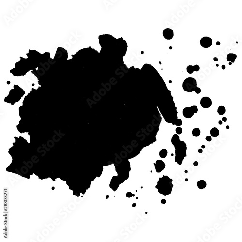 Abstract black ink blot background.