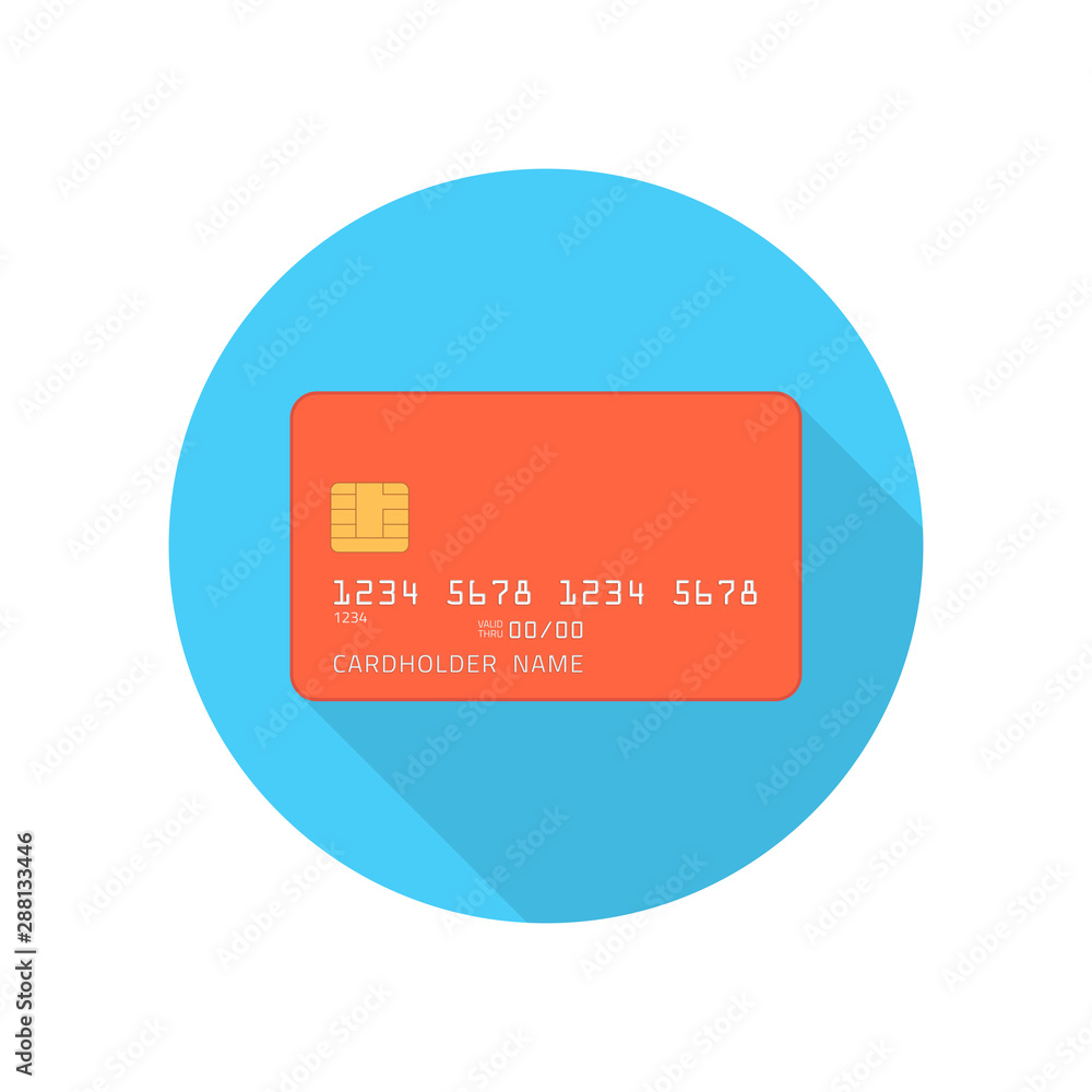 Credit card icon in flat style. Plastic Bank credit or debit card sign isolated on white background. Vector illustration EPS 10. Credit card icon in flat style. Plastic Bank credit or debit card sign isolated on white background. Vector illustration EPS 10.