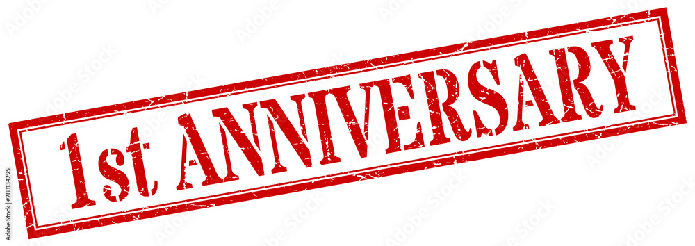 1st anniversary stamp. 1st anniversary square grunge sign. 1st anniversary 1st anniversary stamp. 1st anniversary square grunge sign. 1st anniversary
