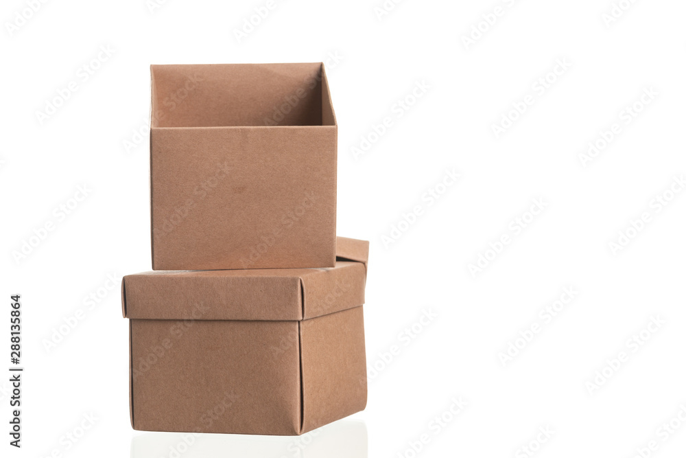 cardboard box for parcels from сraft isolated on white background