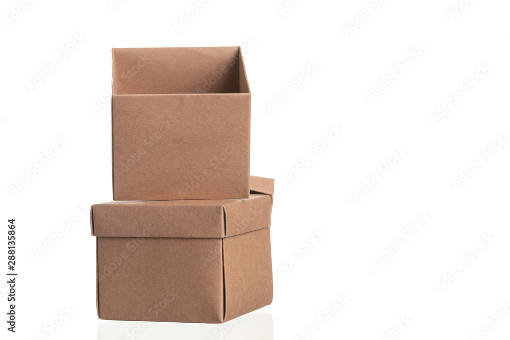 cardboard box for parcels from сraft isolated on white background cardboard box for parcels from сraft isolated on white background