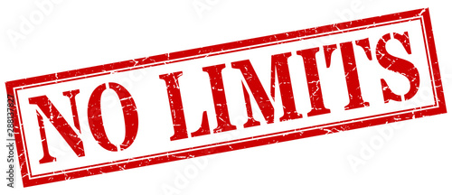 no limits stamp. no limits square grunge sign. no limits