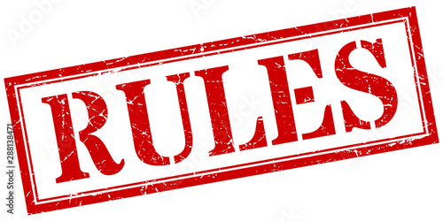 rules stamp. rules square grunge sign. rules