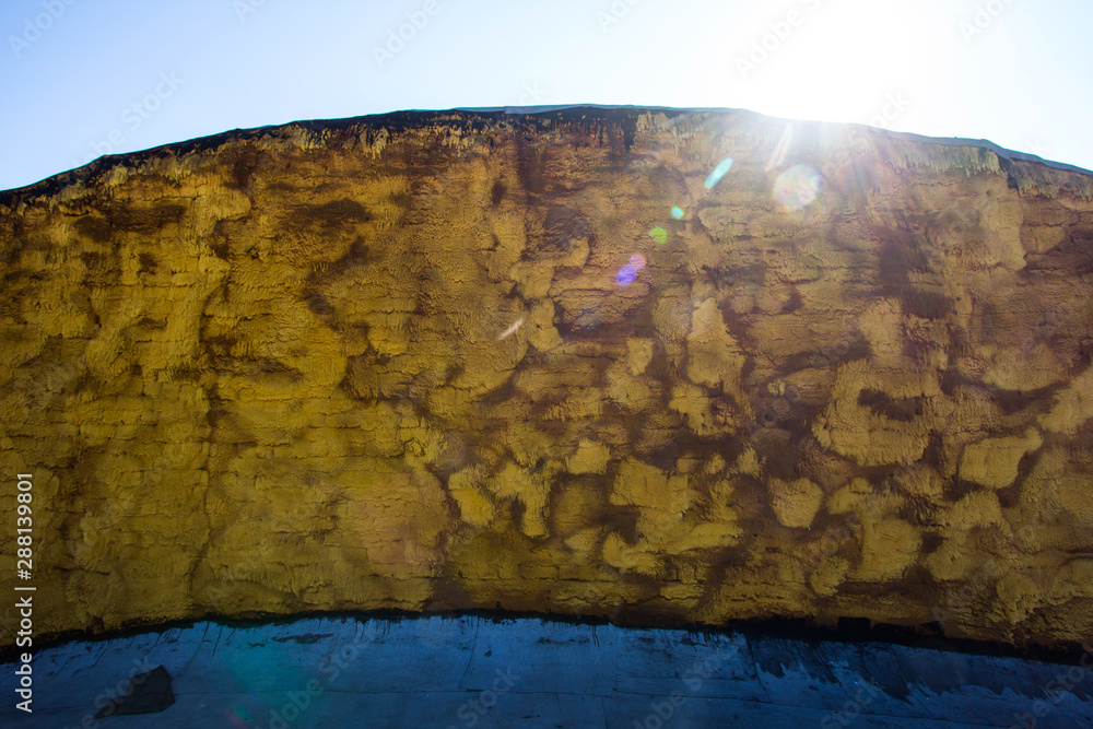Naklejka premium yellow old heat insulation foam