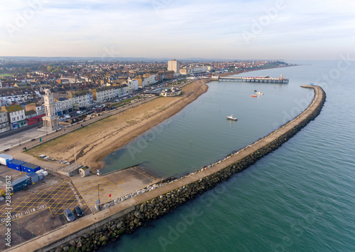 Aerial view of Herne Bay harbour Kent © Nathaniel