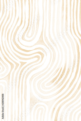 Lighnt brown abstract stripes watercolor Horizontal Background. Inspired by tribal body paint. Raster banner template.