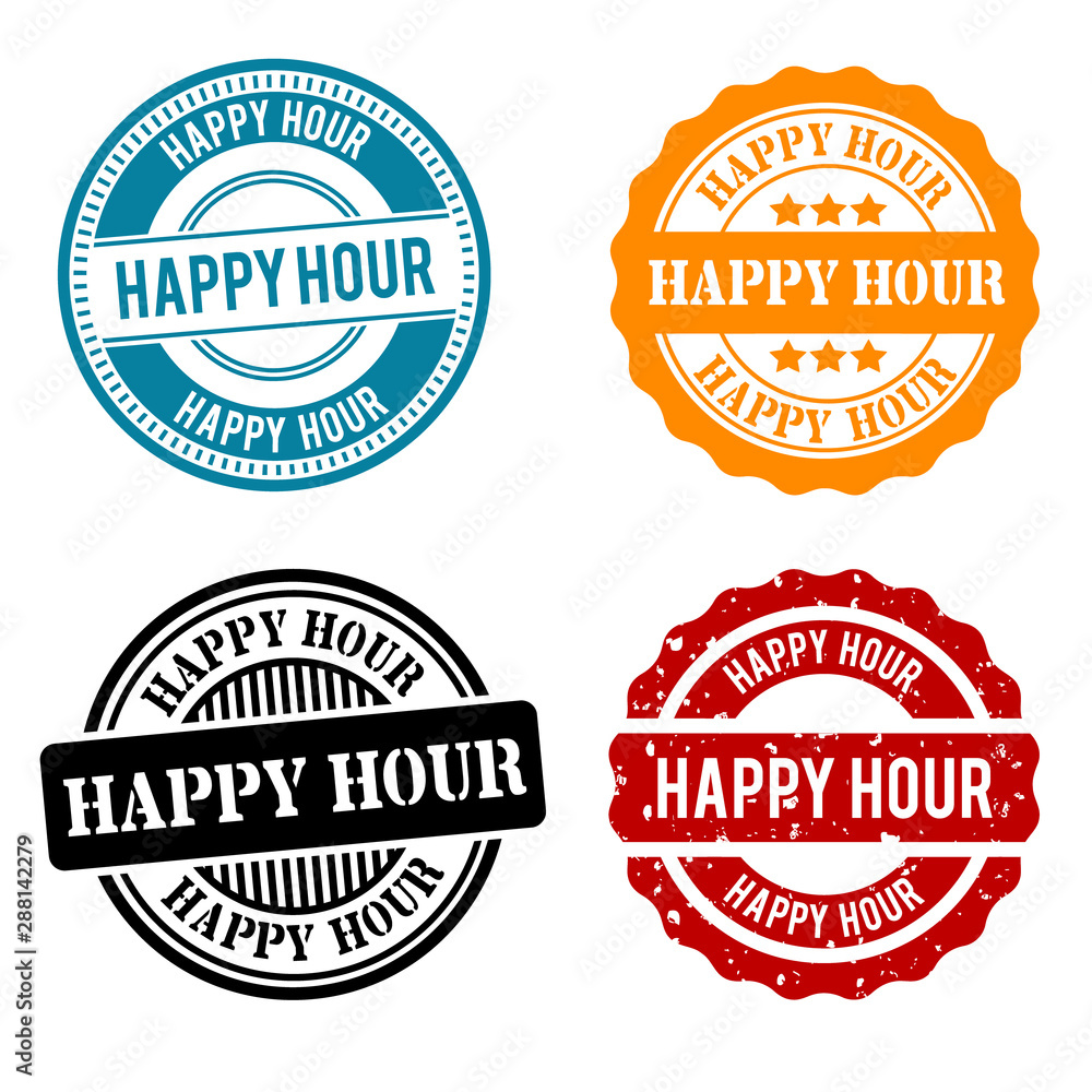 Happy Hour Stamp Badges Collection.