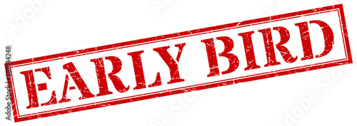 early bird stamp. early bird square grunge sign. early bird