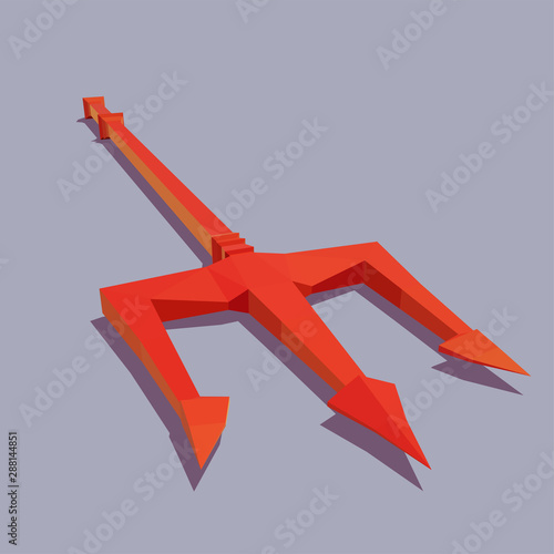 Vector trident of the devil. Illustration for Halloween.