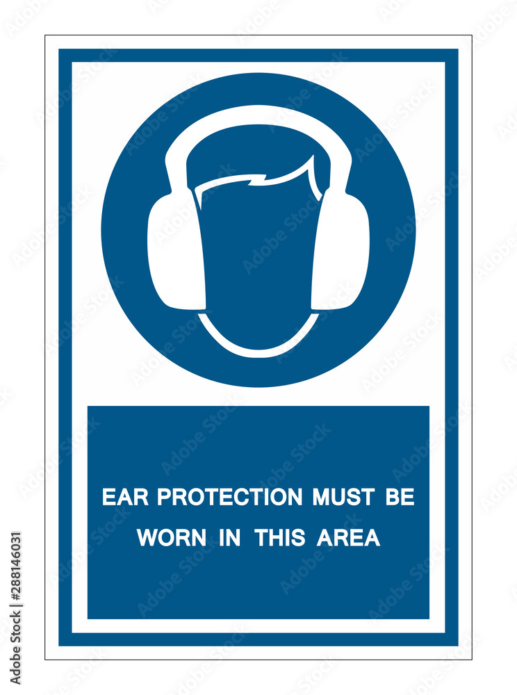 Ear Protection Must Be Worn In This Area Symbol Sign Isolate on White Background,Vector Illustration