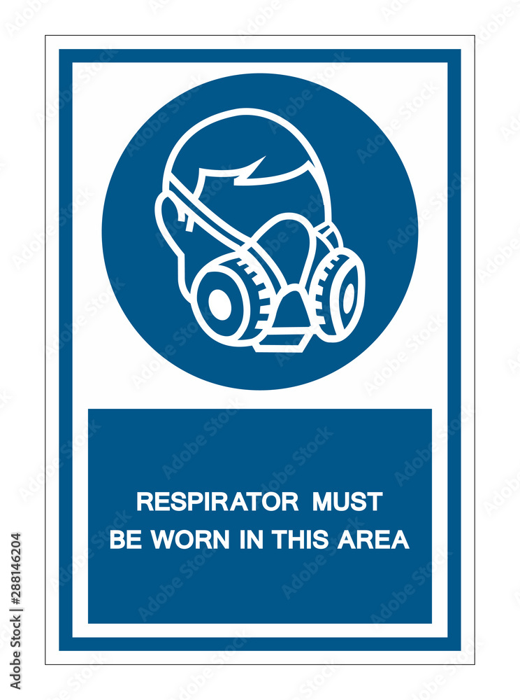 Respirator Must Be Worn In This Area Symbol Sign Isolate on White Background,Vector Illustration Respirator Must Be Worn In This Area Symbol Sign Isolate on White Background,Vector Illustration