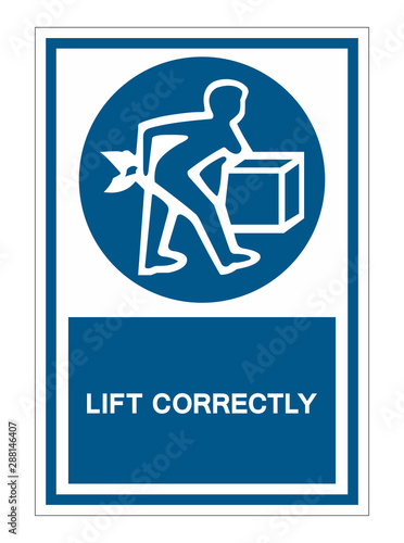 PPE Icon.Lift Correctly Symbol Sign Isolate On White Background,Vector Illustration