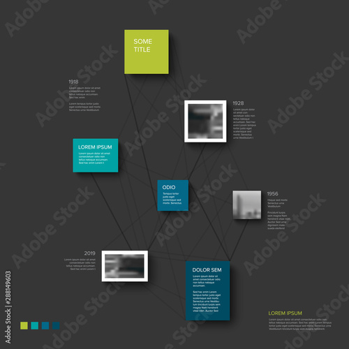 Modern Infographic timeline report template - dark version