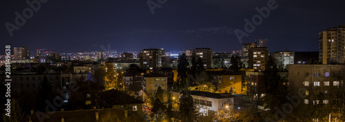 Lights of the building in the night of the city of Sofia