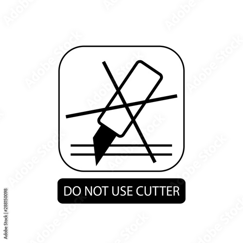 Do not use cutter sign. Flat packaging symbol. Mail box icon isolated on white. Vector illustration