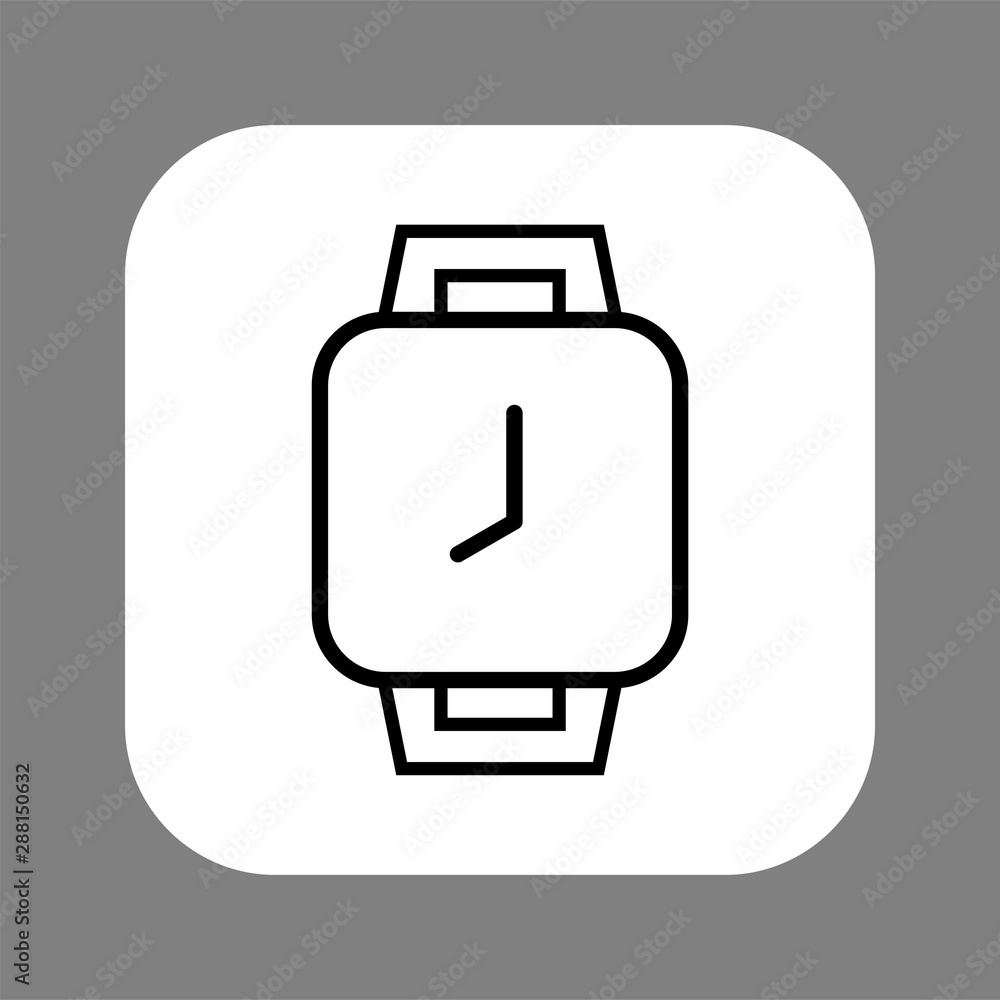 Clock line icon isolated on grey background. Black and white simple watches. Time concept. Vector illustration Clock line icon isolated on grey background. Black and white simple watches. Time concept. Vector illustration