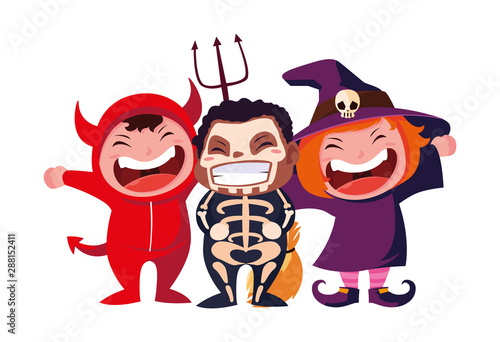 kids in halloween costumes image