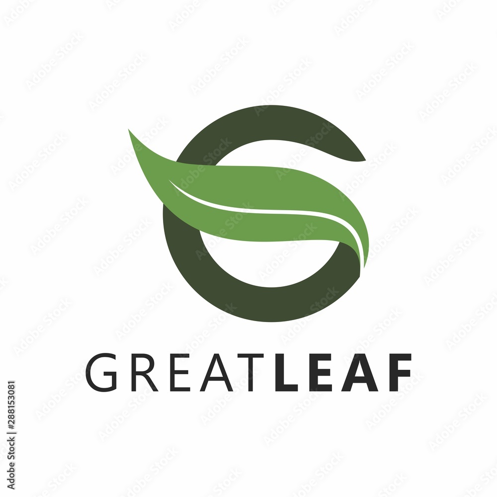 Fototapeta premium G letter combination with leaves logo