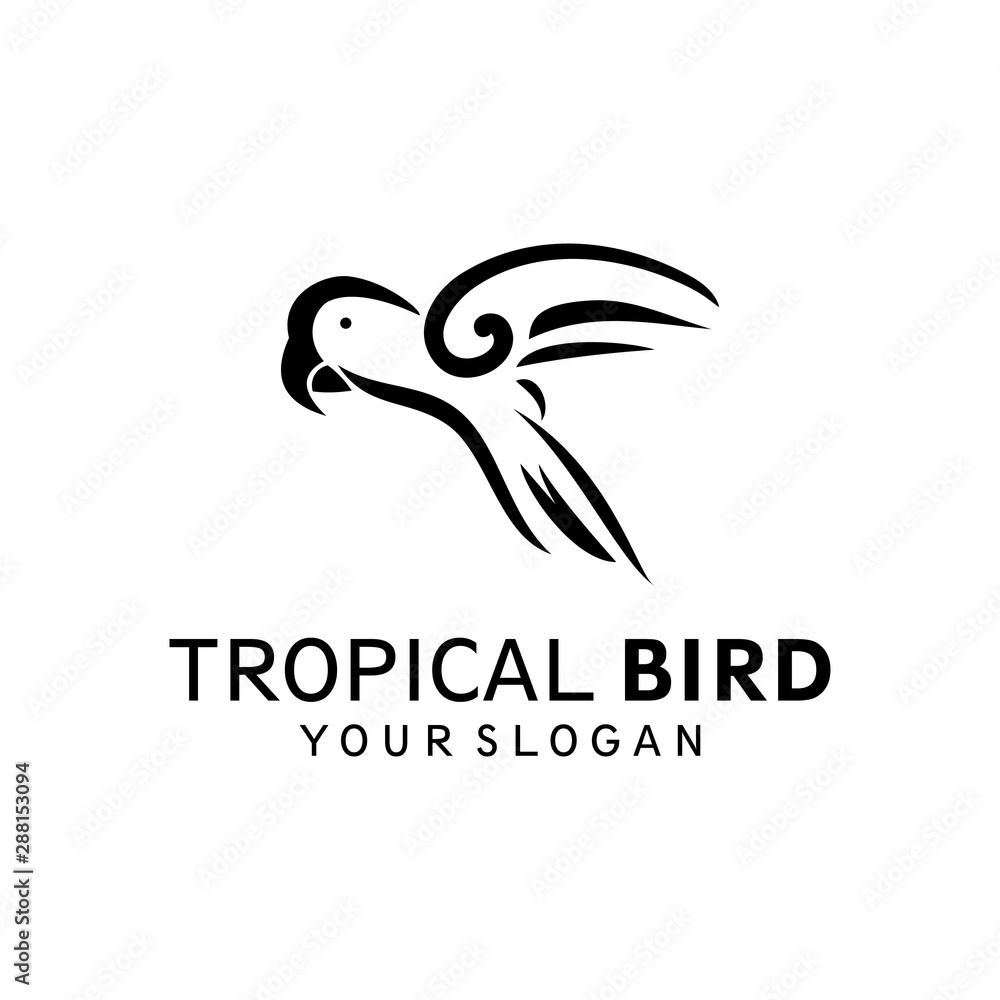 abstract parrot icon logo template abstract parrot icon logo template