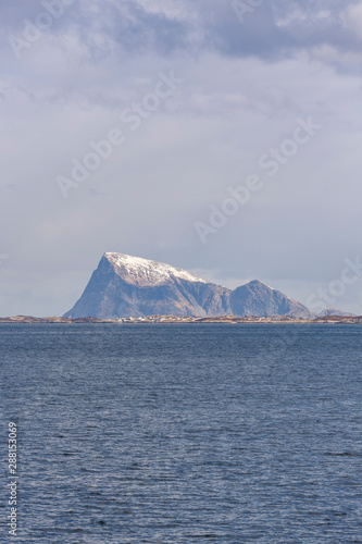 Sommaroya in the Norwegian Sea  with Mount Haja in the back  Troms  Norway