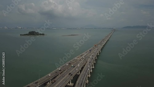 Hong Kong-Zhuhai-Macao Bridge in Lantau Island, Hong Kong (aerial photography)