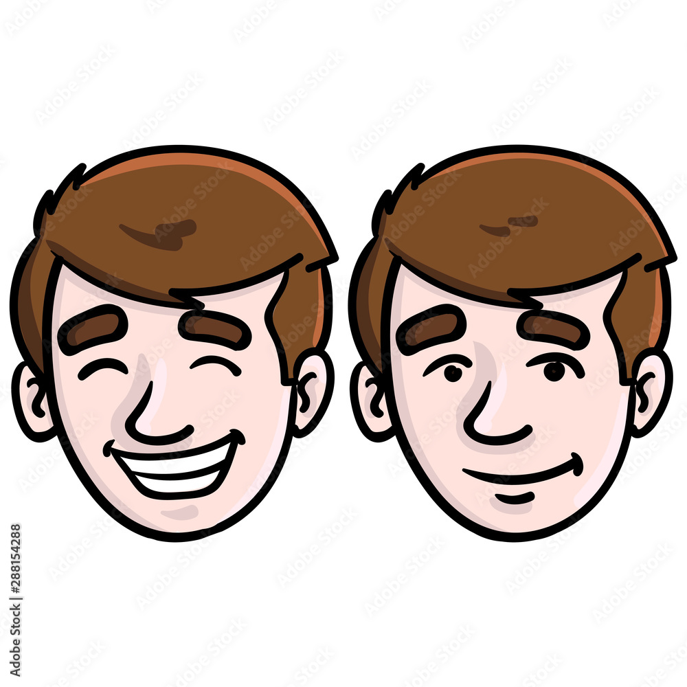 set of a friendly businessman with brown hair. avatar, emotions. set of a friendly businessman with brown hair. avatar, emotions.