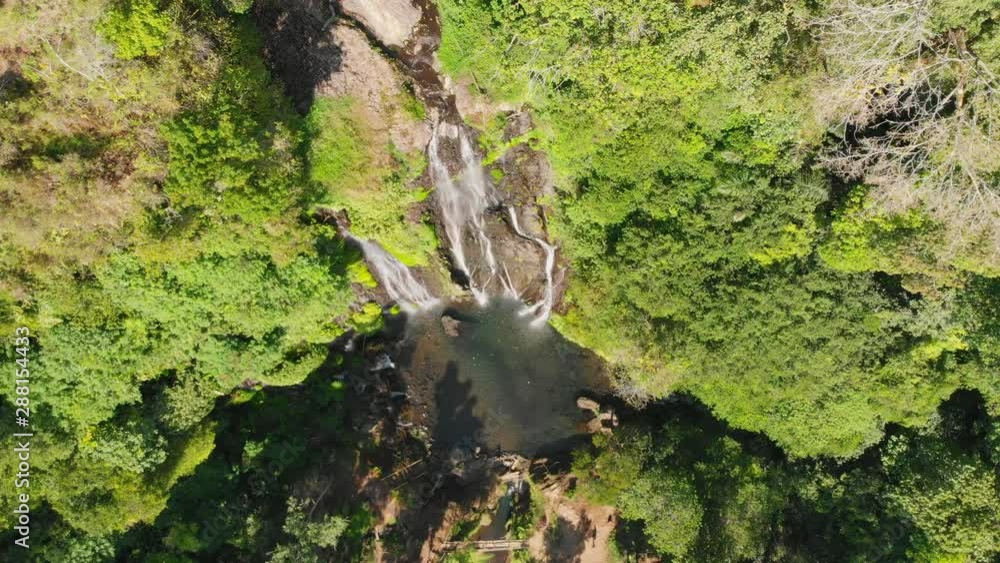 Aerial view of waterfall in tropical jungle, Bali Aerial view of waterfall in tropical jungle, Bali