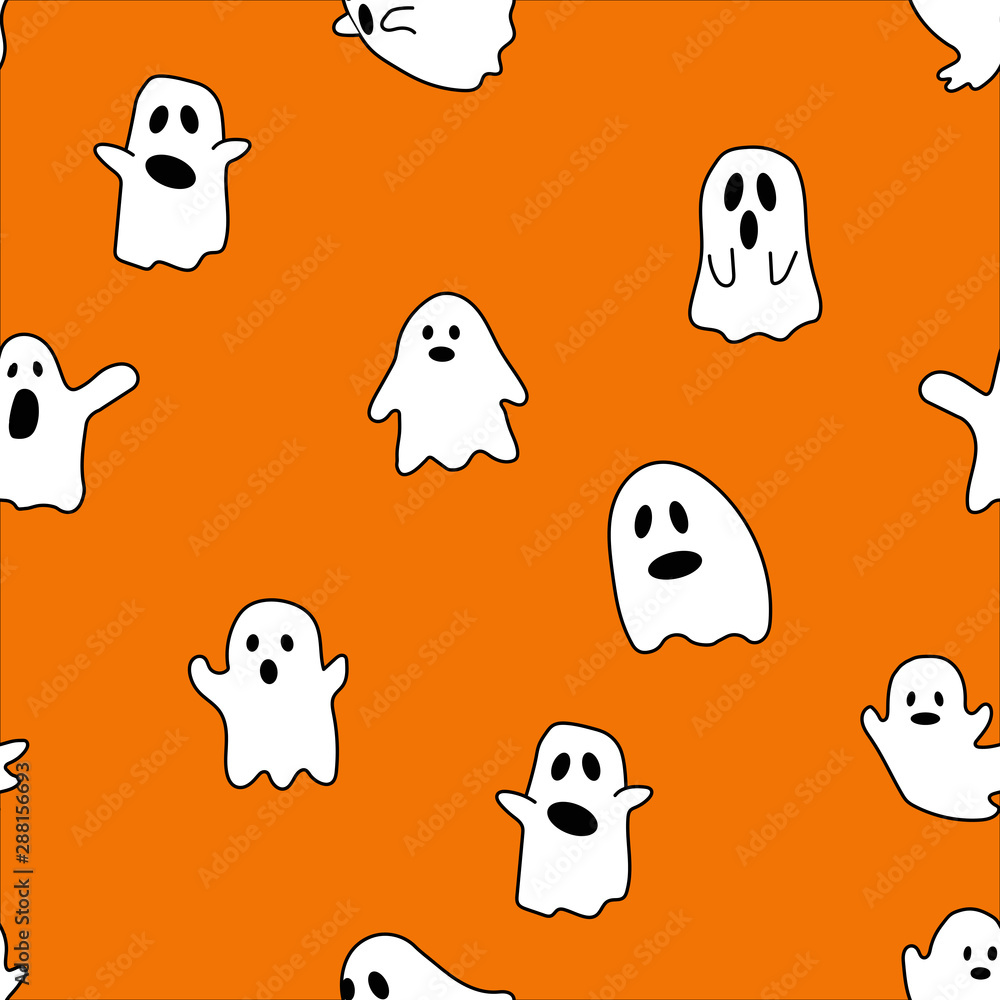 Halloween Repeatable Pattern. Halloween Ghosts with fitting colors. Sweet Ghost Illustrations Halloween Repeatable Pattern. Halloween Ghosts with fitting colors. Sweet Ghost Illustrations