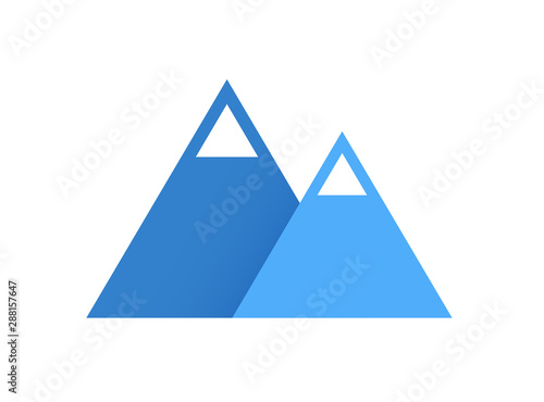 Blue mountains, Flat vector...