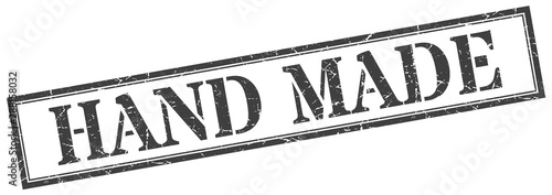 hand made stamp. hand made square grunge sign. hand made