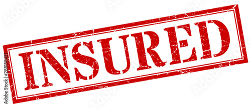 insured stamp. insured square grunge sign. insured