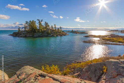 Red rocks granite formation at Georgian Bay Killarney Provincial Park Ontario  Canada photo