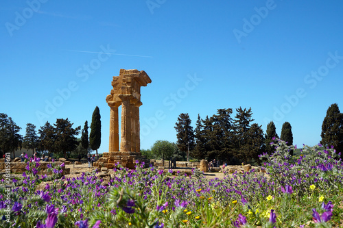 View to the temple of Heracles in the valley of temples near Agrigento