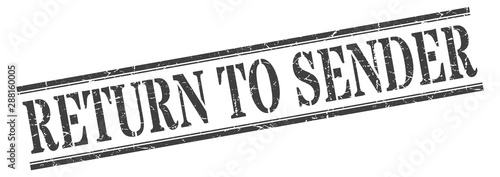 return to sender stamp. return to sender square grunge sign. return to sender