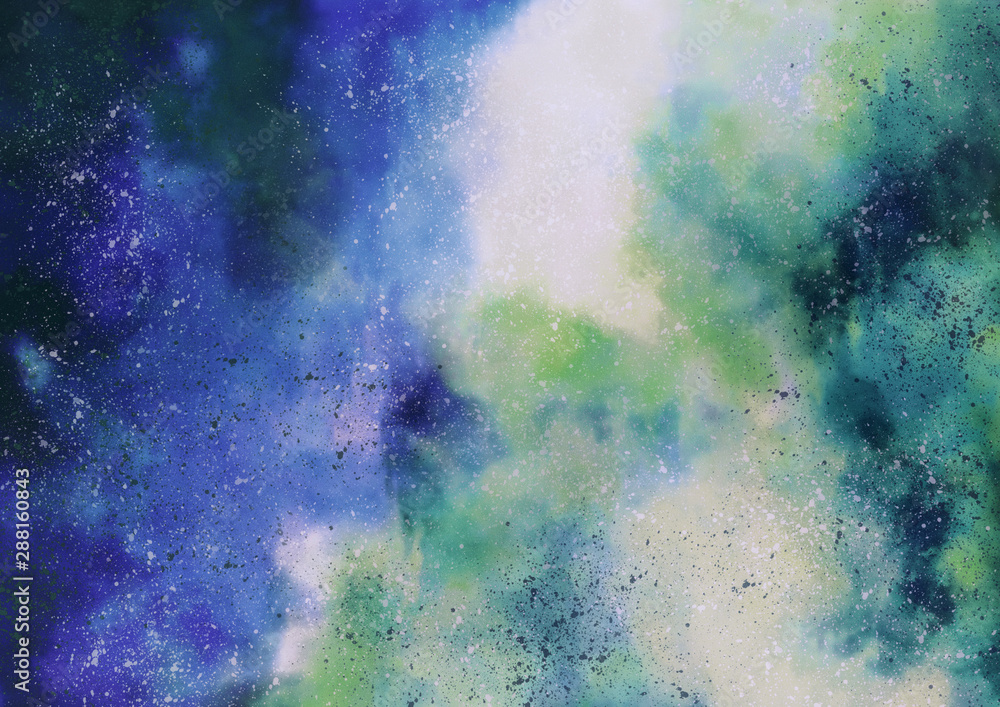 Galaxies in the universe, mint, blue, background