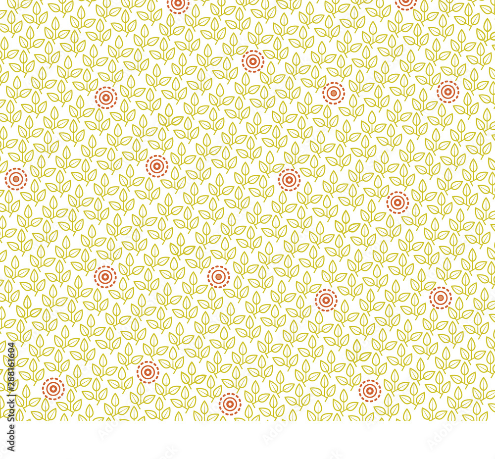 Anti-acne - regular plant pattern - small green leaves and red flowers-like circles on white background - vectors Anti-acne - regular plant pattern - small green leaves and red flowers-like circles on white background - vectors