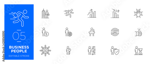 Set of Business People line icons - Modern icons