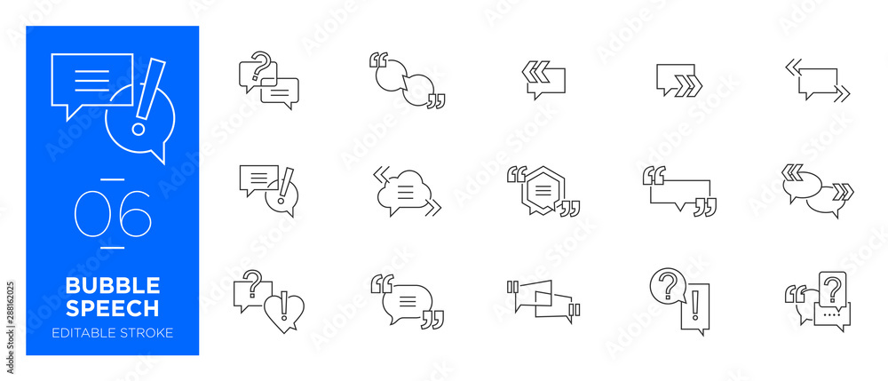 Set of Speech bubble line icons - Modern icons