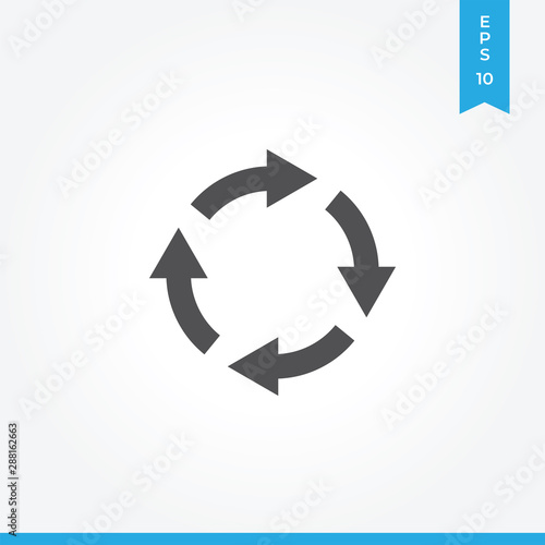 Rotating arrows vector icon, simple sign for web site and mobile app.