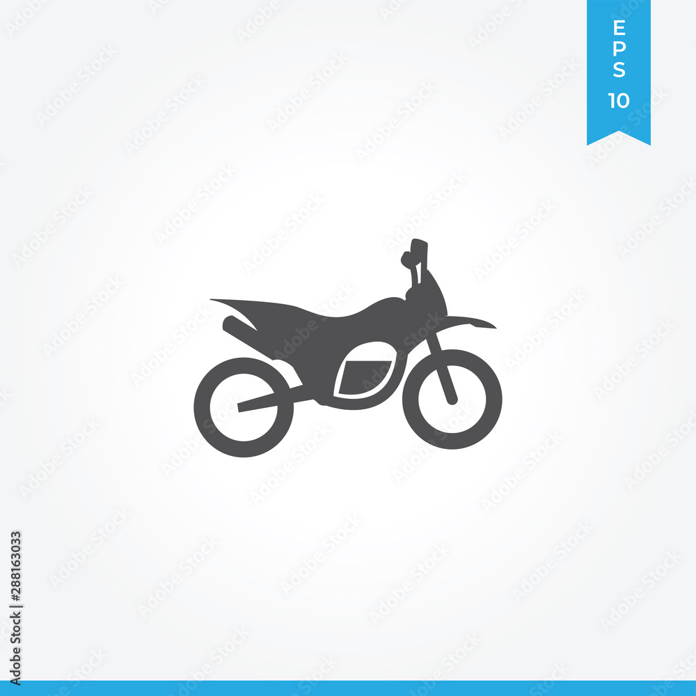 Single motorbike vector icon, simple sign for web site and mobile app. Single motorbike vector icon, simple sign for web site and mobile app.