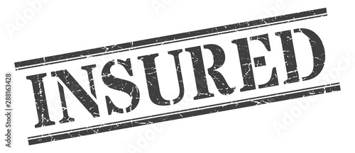 insured stamp. insured square grunge sign. insured