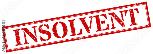 insolvent stamp. insolvent square grunge sign. insolvent