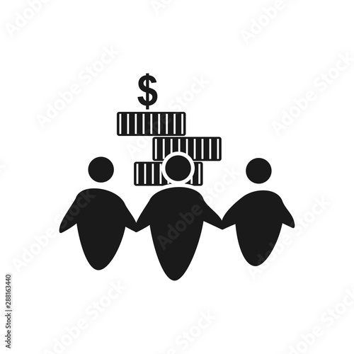 Coin Money Commitment Teamwork Together Black Logo