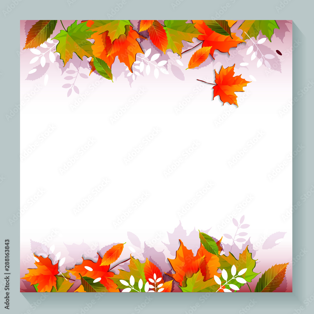 Hello autumn background layout decorate with leaves for shopping sale or promo poster and frame leaflet or web banner.Vector illustration template. Hello autumn background layout decorate with leaves for shopping sale or promo poster and frame leaflet or web banner.Vector illustration template.