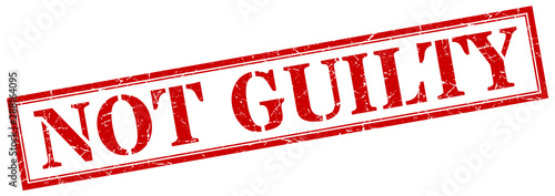 not guilty stamp. not guilty square grunge sign. not guilty