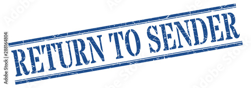 return to sender stamp. return to sender square grunge sign. return to sender