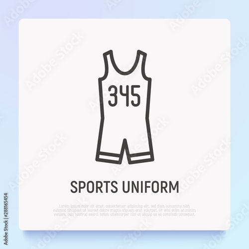 Sportswear for triathlon thin line icon. Sleeveless skinsuit. Modern vector illustration.