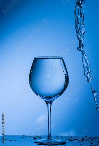 water, glass, drink, splash, liquid, pouring, blue, isolated, drop, white
